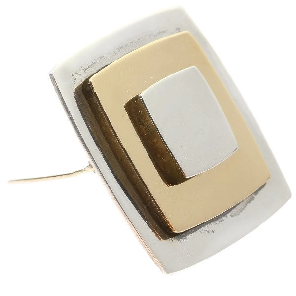 Vintage Chris Steenbergen Gold and Silver Square Brooch
