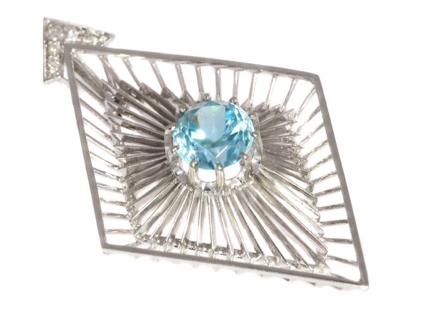 Vintage Chris Steenbergen Diamond and Starlite White Gold Pendant