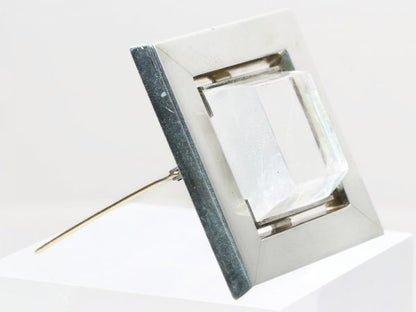 Vintage Chris Steenbergen Rock Crystal Set Silver Brooch