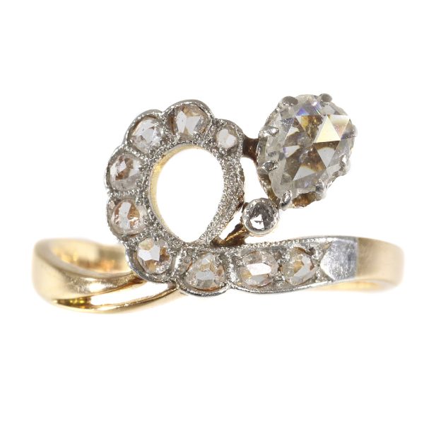 Antique Victorian Asymmetric Diamond Engagement Ring