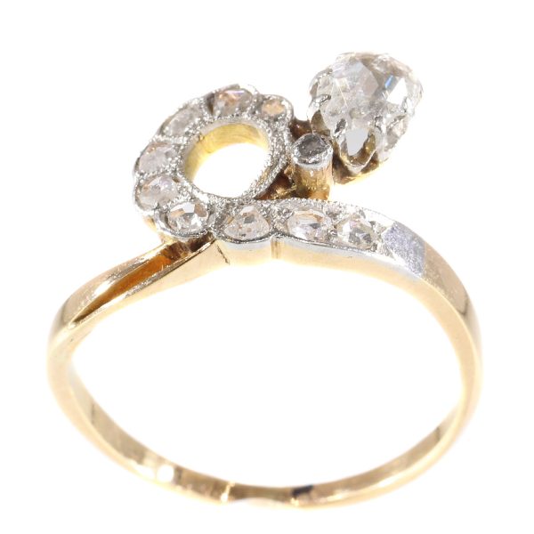Antique Victorian Asymmetric Diamond Engagement Ring