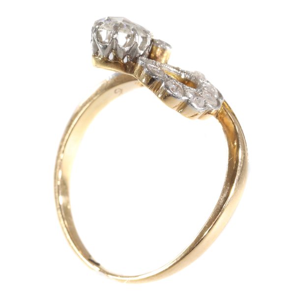 Antique Victorian Asymmetric Diamond Engagement Ring