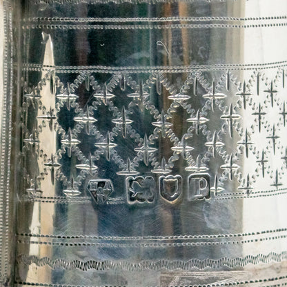 Edwardian Sterling Silver Glass Claret Jug, Hallmarked London 1910