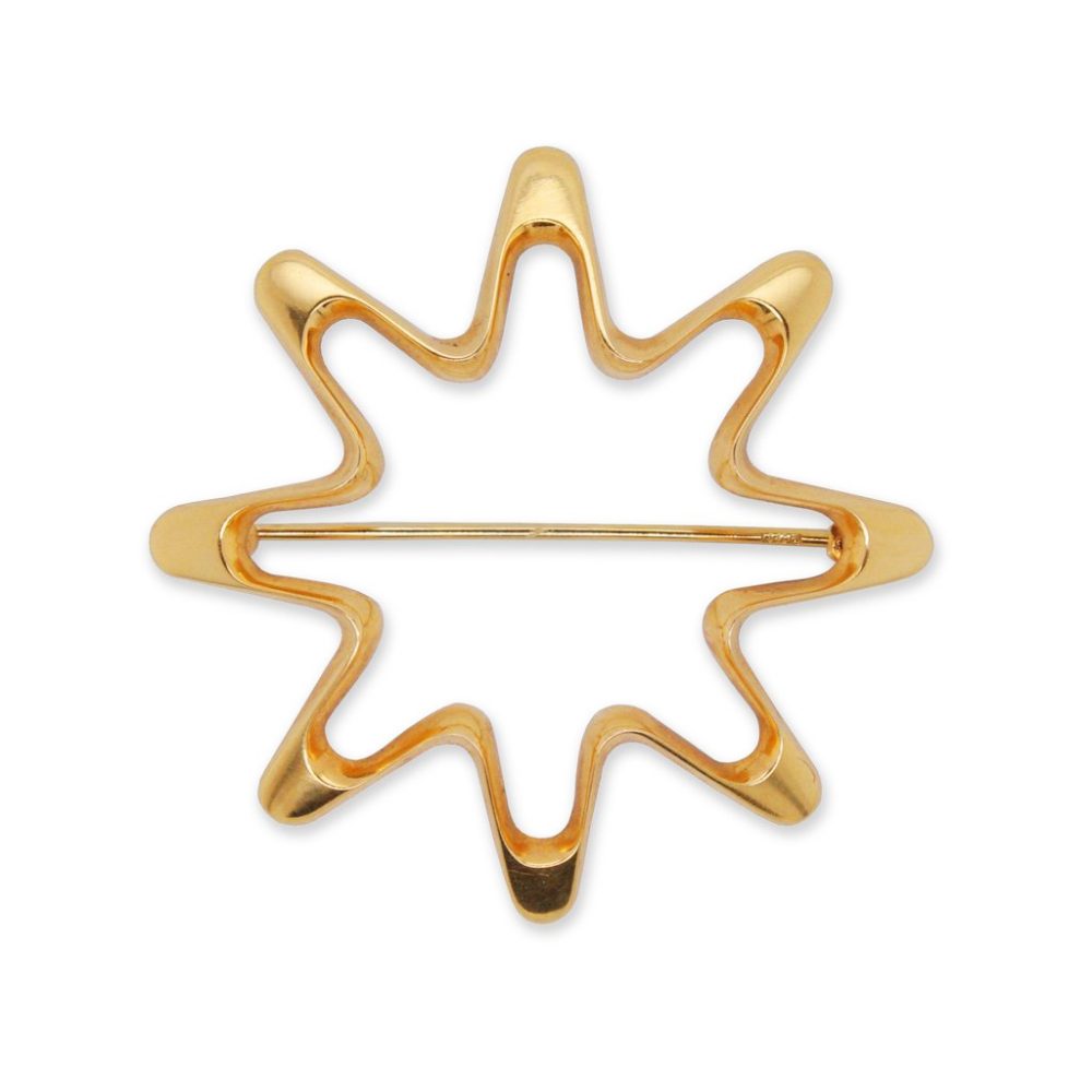 Vintage Georg Jensen Star Brooch, 18ct Yellow Gold, Circa 1965