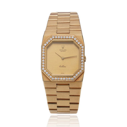Vintage Rolex Cellini 1650 Full 18ct Yellow Gold Manual Watch with Diamond Bezel, Circa 1990s