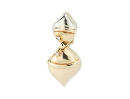 Vintage Bvlgari 18ct Yellow Gold and Diamond Clip On Earrings, c.1990s