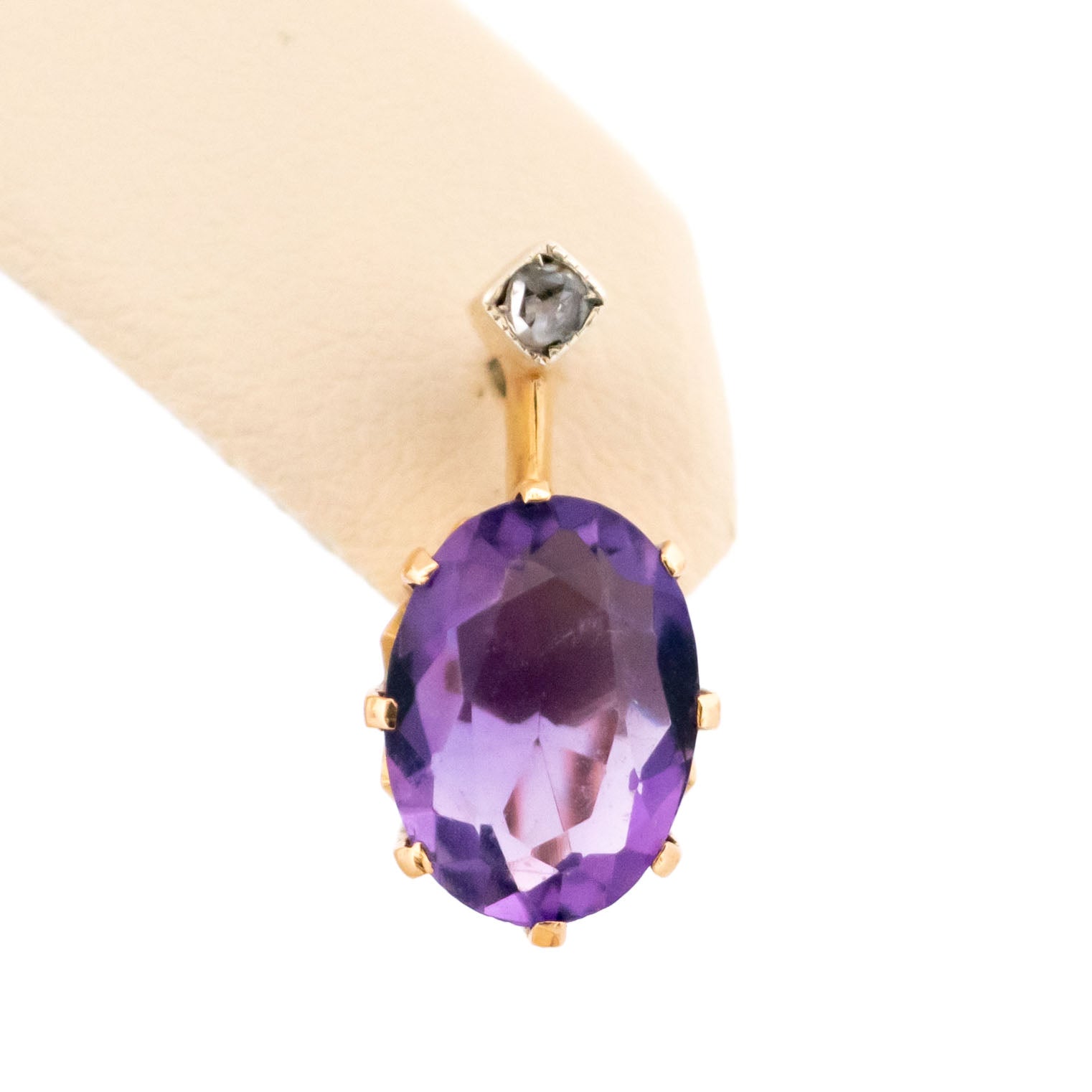 Victorian 14 Carat Gold Amethyst and Diamond Drop Earrings, 2.00 Carats