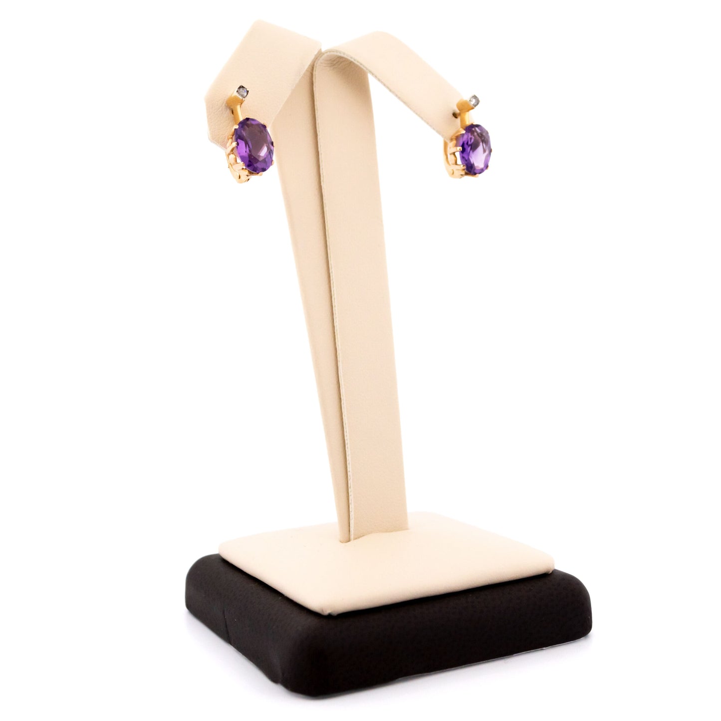 Victorian 14 Carat Gold Amethyst and Diamond Drop Earrings, 2.00 Carats