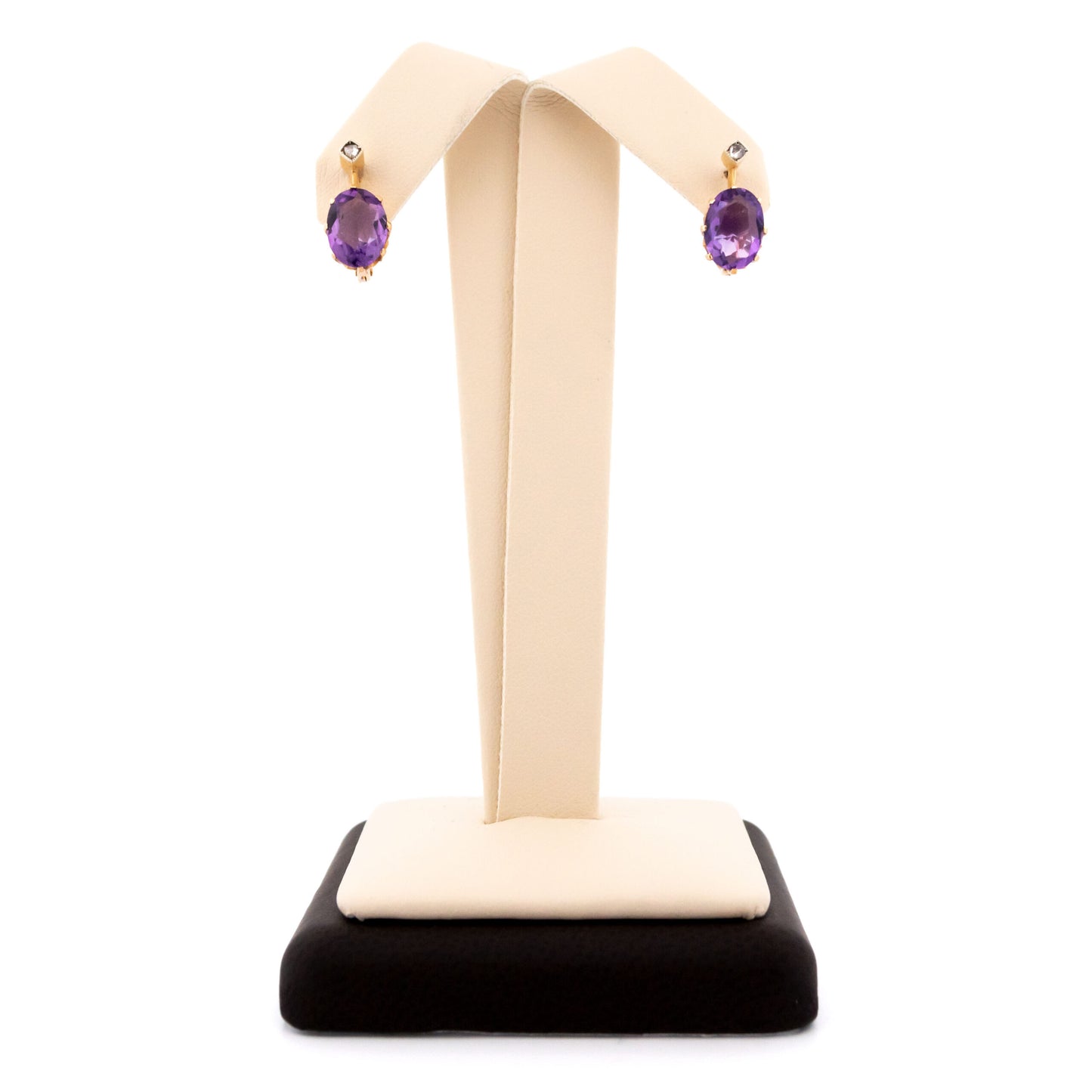 Victorian 14 Carat Gold Amethyst and Diamond Drop Earrings, 2.00 Carats