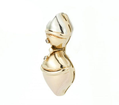 Vintage Bvlgari 18ct Yellow Gold and Diamond Clip On Earrings, Bulgari 18ct gold earrings with diamond accents, Circa 1990's