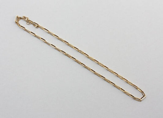 French 18ct Yellow Gold Fancy Link Paperclip Chain Necklace; solid 18ct gold chain necklace, comprising of fancy 'paperclip' links, France