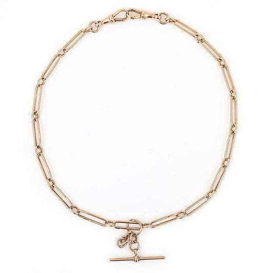 Antique Gold Trombone Link Albert Watch Chain