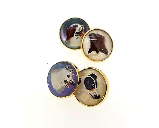 Essex Crystal Cufflinks Depicting Hounds