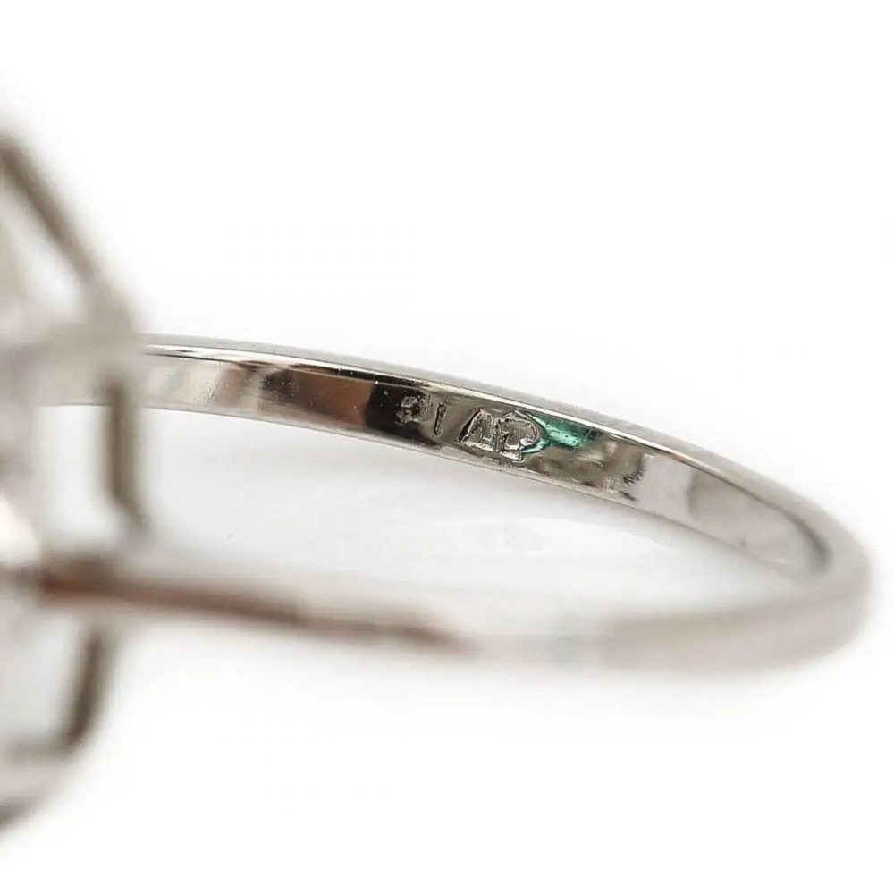 Art Deco Style 1ct Emerald and Diamond Halo Cluster Dress Ring in Platinum