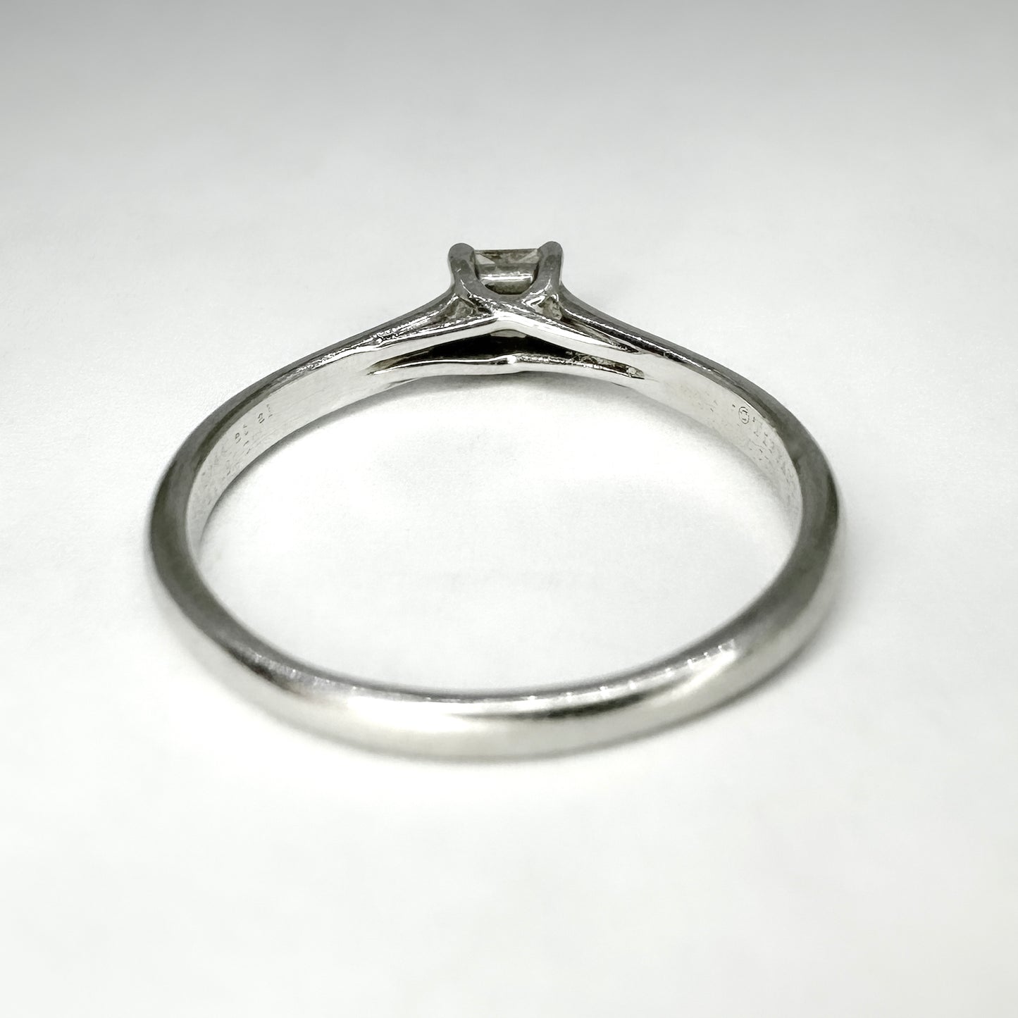 Vintage Tiffany and Co 0.31ct Princess Cut Diamond Solitaire Engagement Ring in Platinum