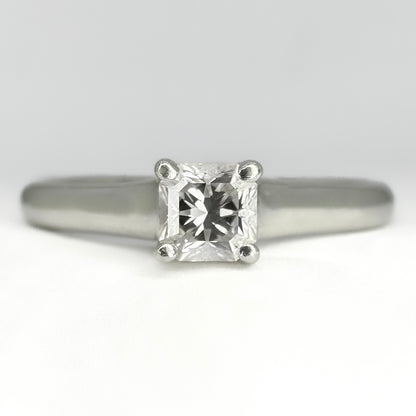 Vintage Tiffany and Co 0.31ct Princess Cut Diamond Solitaire Engagement Ring in Platinum
