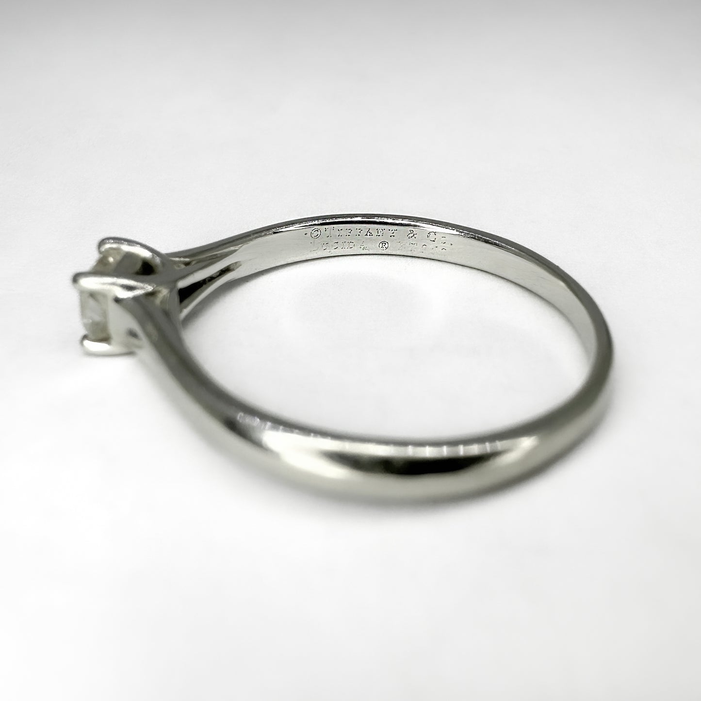 Vintage Tiffany and Co 0.31ct Princess Cut Diamond Solitaire Engagement Ring in Platinum