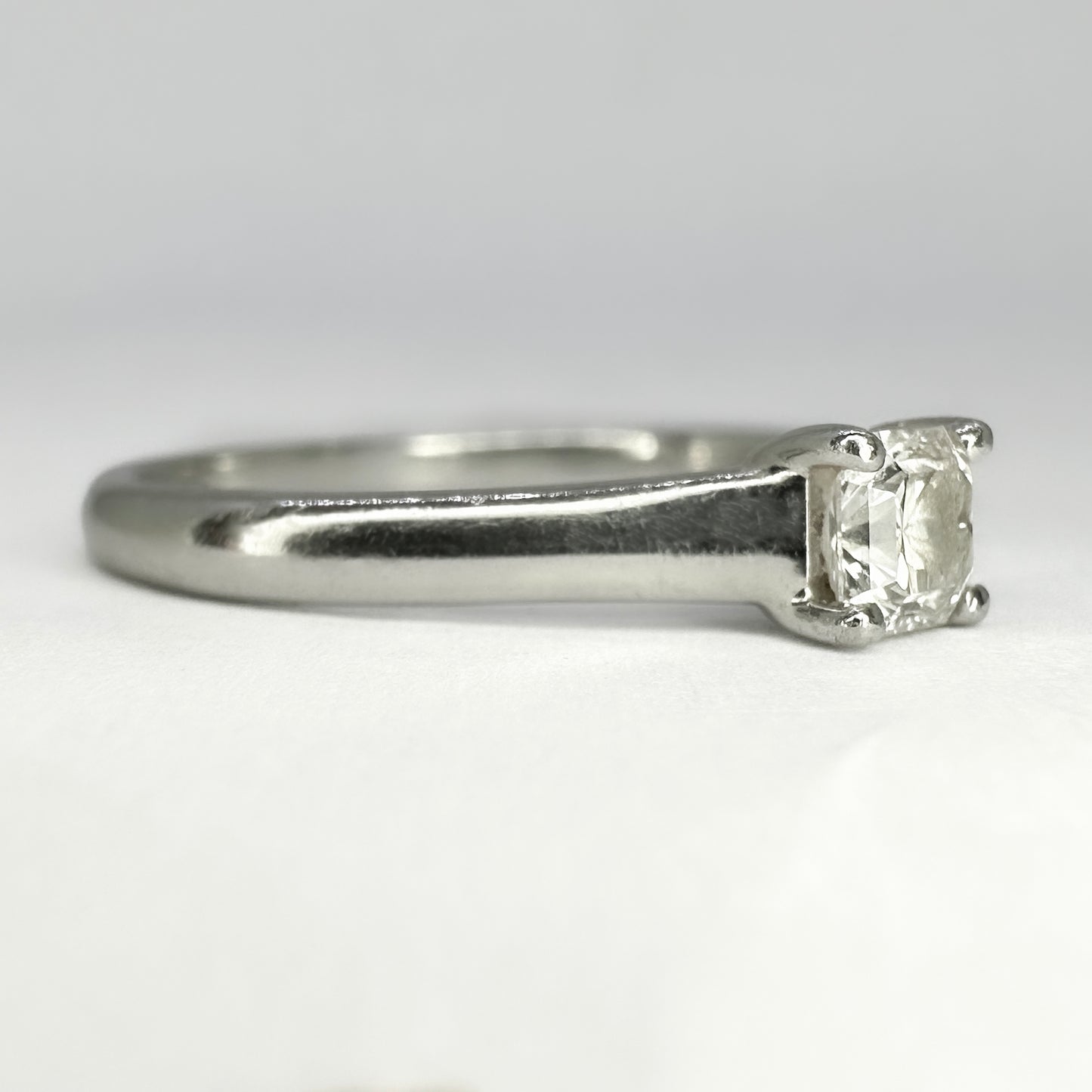 Vintage Tiffany and Co 0.31ct Princess Cut Diamond Solitaire Engagement Ring in Platinum