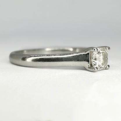 Vintage Tiffany and Co 0.31ct Princess Cut Diamond Solitaire Engagement Ring in Platinum