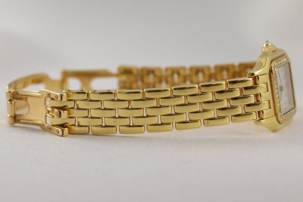 Cartier Panthere Ladies Original Diamonds 18ct Yellow Gold 22mm Quartz Watch with Cartier box