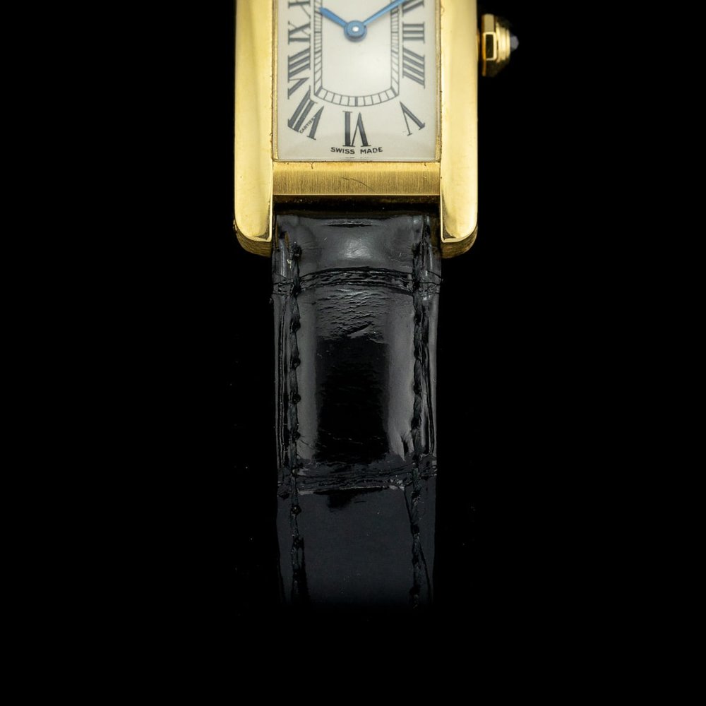 Vintage Cartier Tank Americaine 2482 Ladies 18ct Yellow Gold Quartz Watch