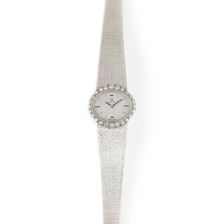Vintage Ladies Omega 18ct White Gold and Diamond Cocktail Watch