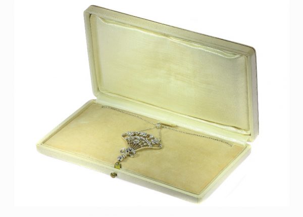 Belle Epoque Old Cut Diamond Pendant, 2.30cts, Silver and Gold, c.1900