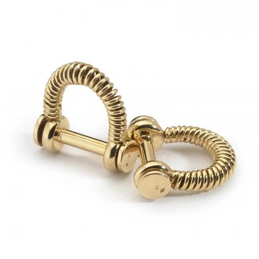 Vintage French 18ct Gold Spring Stirrup Cufflinks, Circa 1950