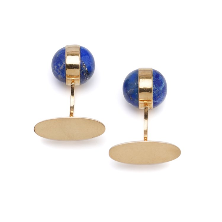 Vintage Georg Jensen Gold and Lapis Lazuli Cufflinks