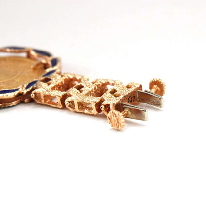 Vintage 22ct Islamic Coin, Enamel and 18ct Yellow Gold Bracelet