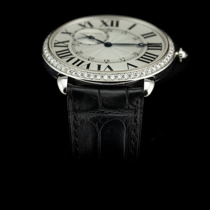 Vintage Ladies Cartier Ronde Louis WR007002 Manual Watch With Factory Diamond Bezel
