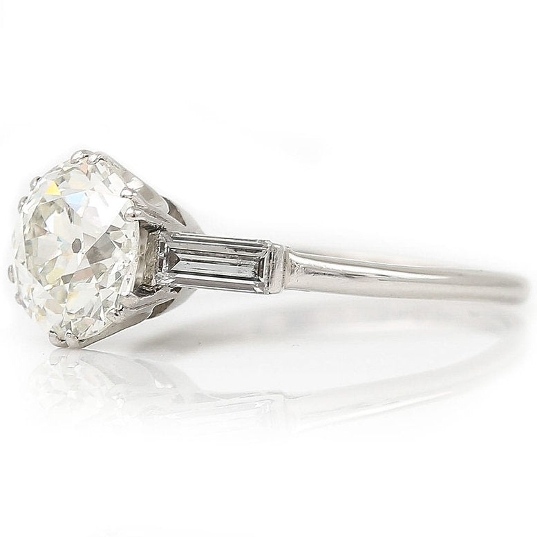 Art Deco 1.97ct Old Cut Diamond Solitaire Engagement Ring