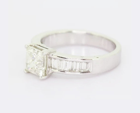 1.70ct Princess Cut Diamond Engagement Ring, 18ct White Gold