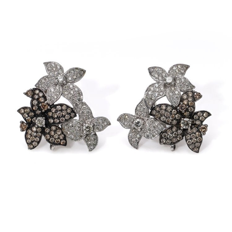 Vintage South Sea Pearl and Diamond Day and Night Earrings