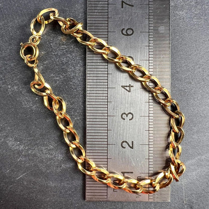 French 18ct Yellow Gold Twisted Curb Link Bracelet