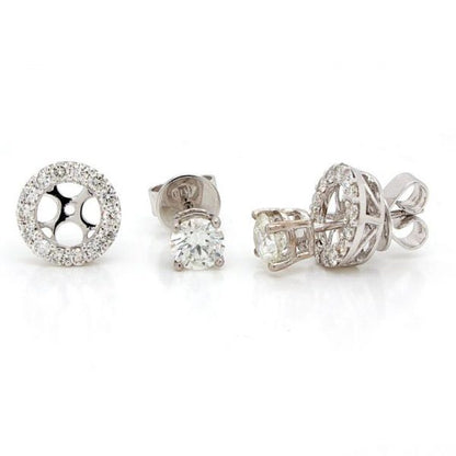 Diamond Stud Earrings with Removeable Halo Surrounds, GIA Certified