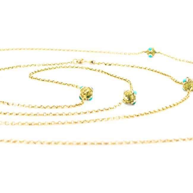 Antique Victorian Turquoise and Gold Necklace