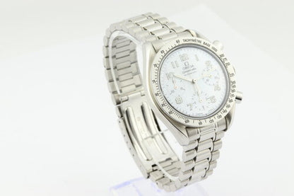 Omega Speedmaster Chronograph Ladies 38mm Mother Of Pearl Automatic Watch, 38mm stainless steel case, mother of pearl dial with 3-register chronograph function, Stainless steel bracelet strap