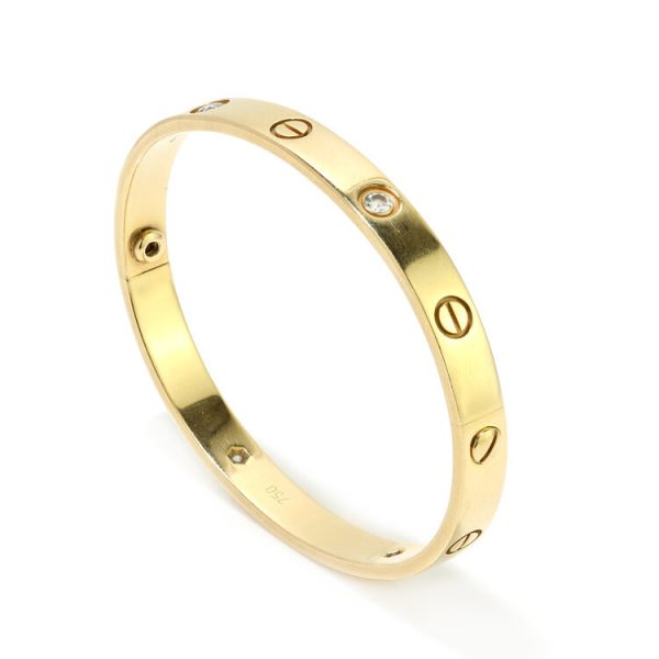 Cartier 18ct Gold Love Bangle Bracelet with Diamonds, 0.40 carats