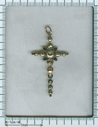 Antique diamond cross pendant