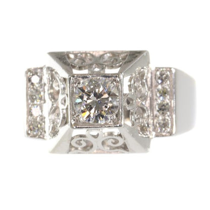 Unusual Vintage Fifties Platinum Diamond Engagement Ring