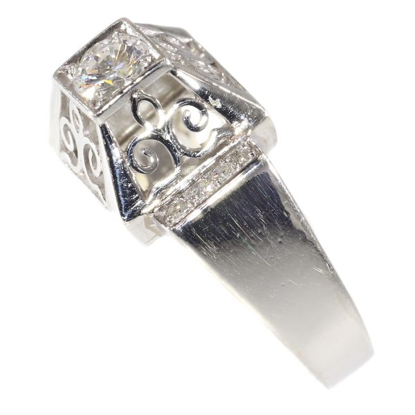 Unusual Vintage Fifties Platinum Diamond Engagement Ring