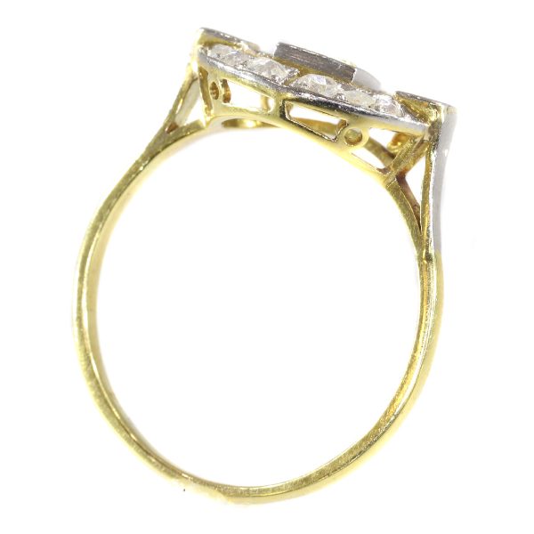 Antique Art Deco Diamond Ring in Two Tone Gold