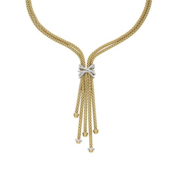 Fope Prima MiaLuce 18ct Yellow Gold 1.47ct Diamond Necklace, 1.47 carat total, Model 752C Pavé