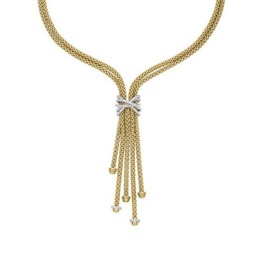 Fope Prima MiaLuce 18ct Yellow Gold 1.47ct Diamond Necklace, 1.47 carat total, Model 752C Pavé