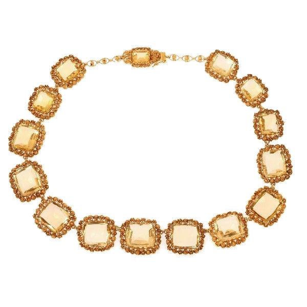 Antique Georgian Citrine Necklace in 18ct Yellow Gold