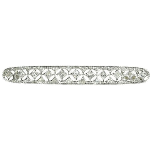 Antique Belle Époque Dutch Diamond Bar Brooch, Platinum