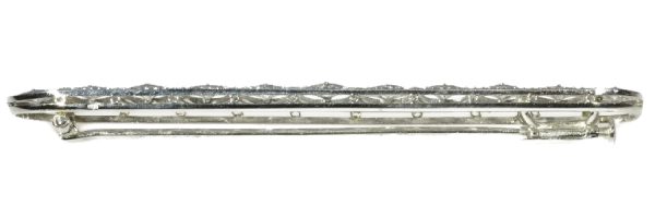 Antique Belle Époque Dutch Diamond Bar Brooch, Platinum