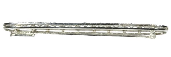 Antique Belle Époque Dutch Diamond Bar Brooch, Platinum