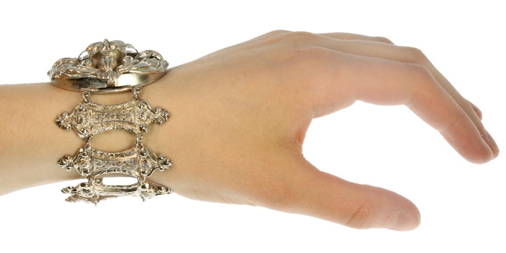 Antique Early Victorian French Silver Bracelet